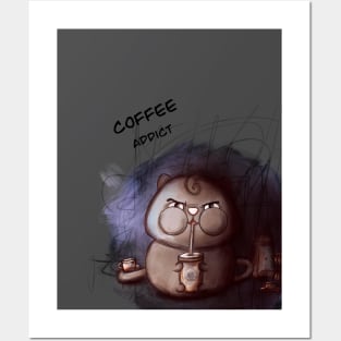 Coffee cat Posters and Art